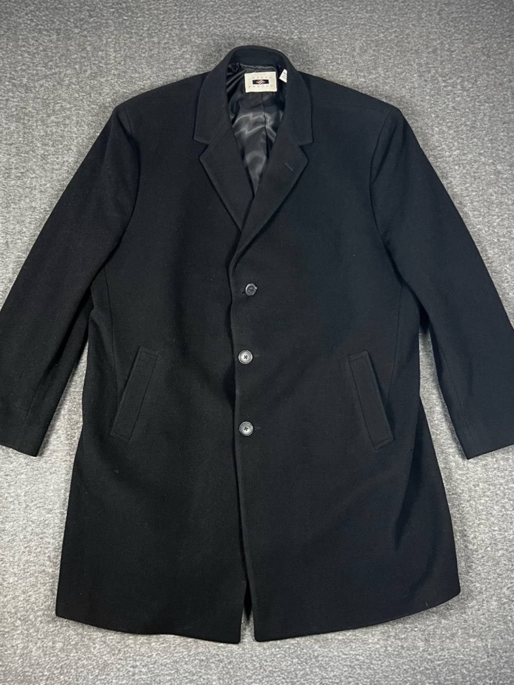Joseph Abboud Wool Cashmere Blend Overcoat Topcoat Peacoat Mens 54 Regular Black